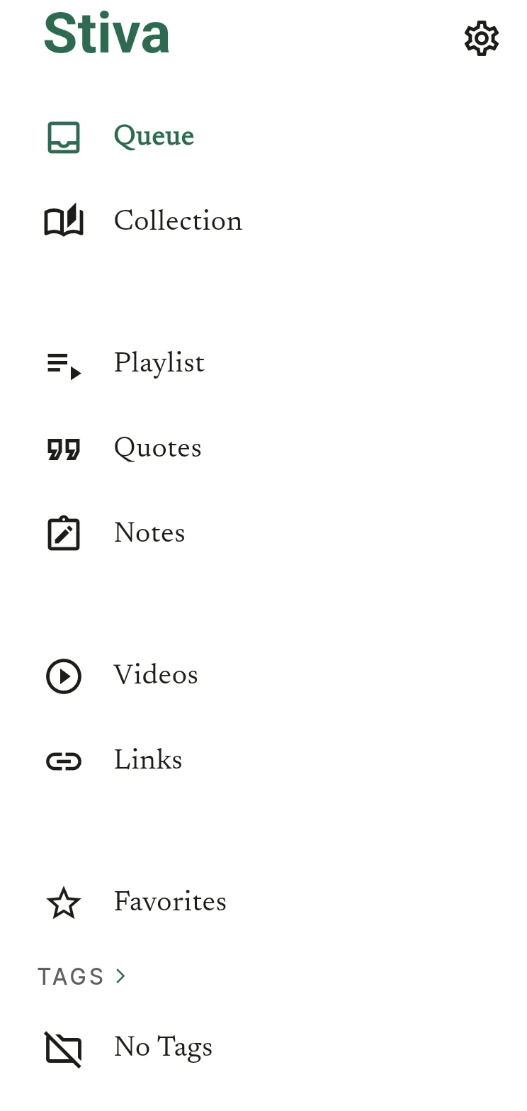 The Queue and the Collection as two separate tabs.