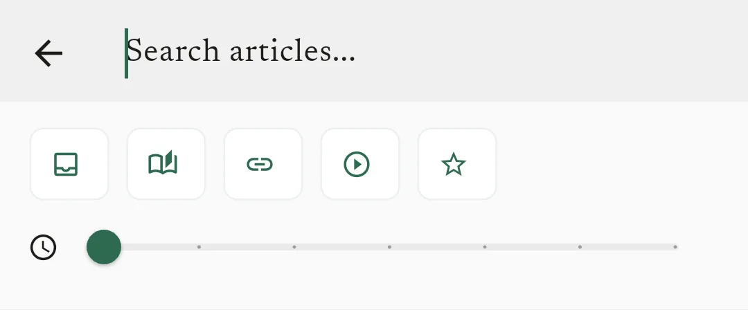 The search page with its filters shown in the open.